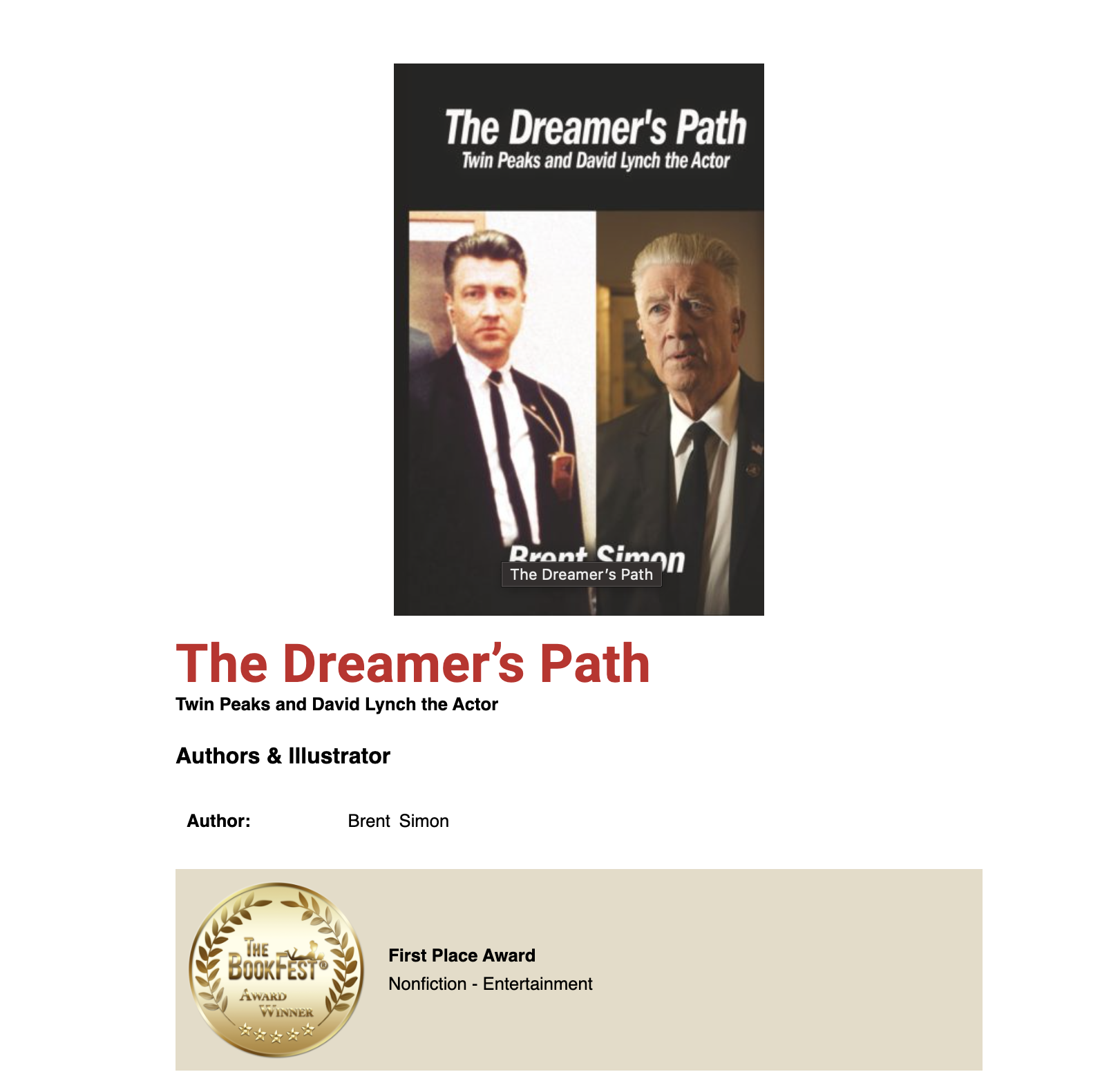 The Dreamer’s Path: Twin Peaks and David Lynch as an Actor (Paperback) - Image 3